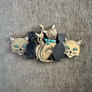 Large Metal Cat Brooch